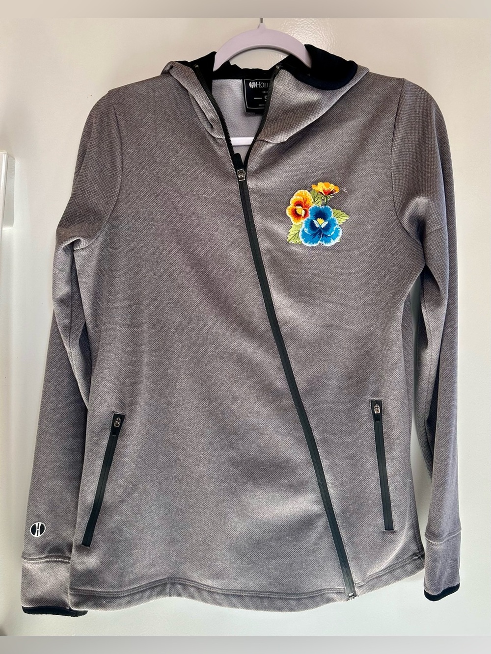 Holloway Embroidered Ladies Asymmetrical Jacket Hoodie Sz Small